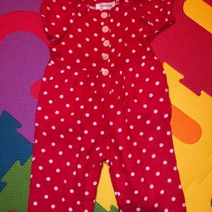 Bathing suit new 6-9months & red romper 12 months